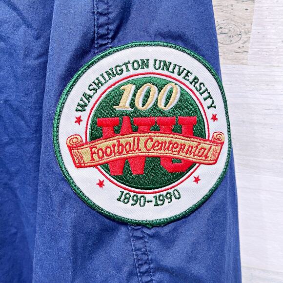 Washington University Bears Vintage Windbreaker Jacket Blue USA Made Mens XL - Picture 5 of 10